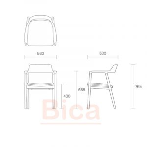 Kích thước ghế hiroshima tựa lưng cao