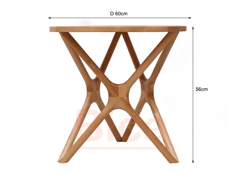 Kích thước Bàn cafe gỗ chân sao B21030