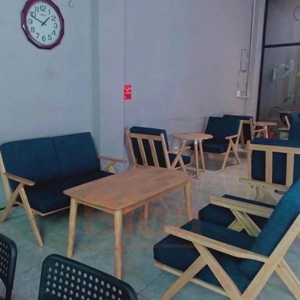 Bộ sofa cafe gỗ tay chéo