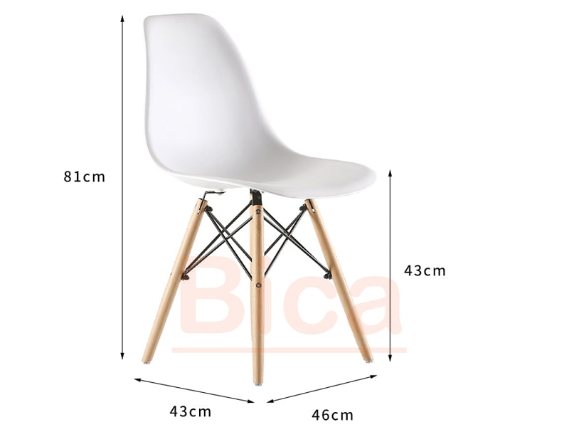 Kích thước ghế eames chân gỗ