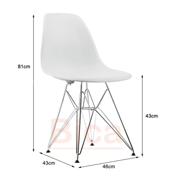 Kích thước ghế eames chân sắt