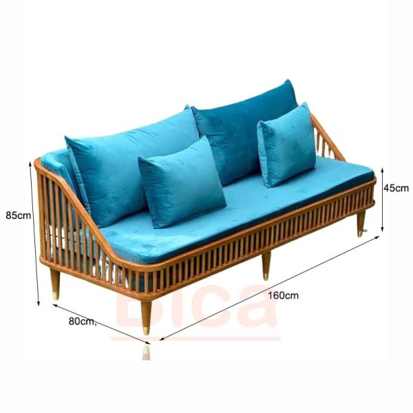 Kích thước sofa cafe gỗ KBH đôi