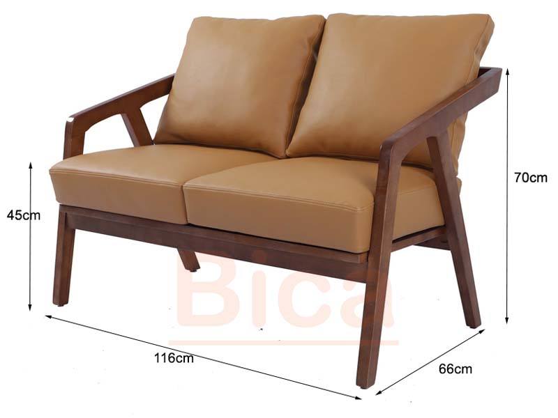 Kích thước sofa cafe gỗ katakana đôi