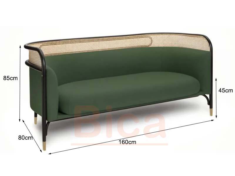 Kích thước sofa cafe gỗ targa đôi