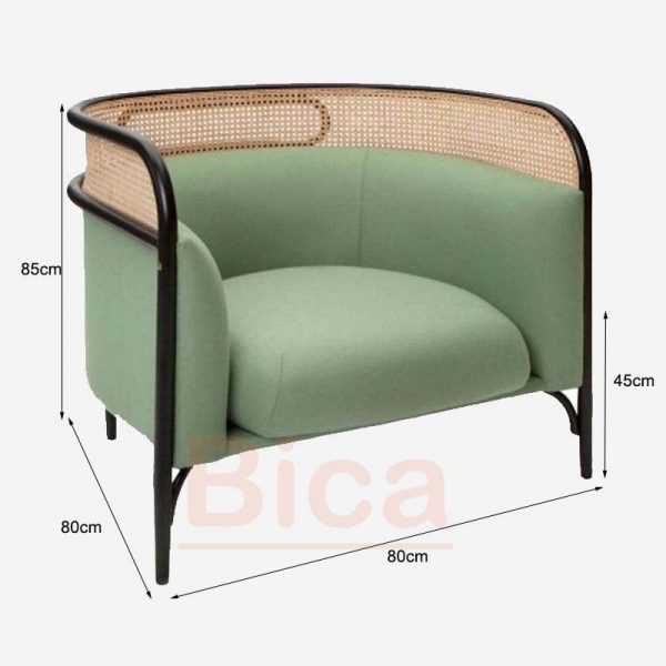 Kích thước sofa cafe gỗ targa đơn