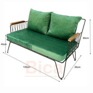 Kích thước sofa cafe Sắt B41021 đôi