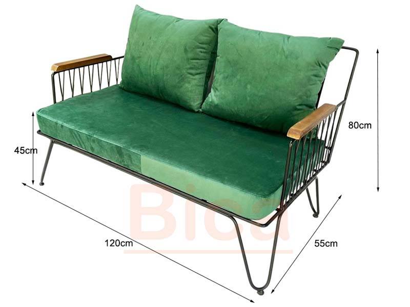 Kích thước sofa cafe Sắt B41021 đôi