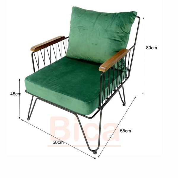 Kích thước sofa cafe Sắt B41020 đơn