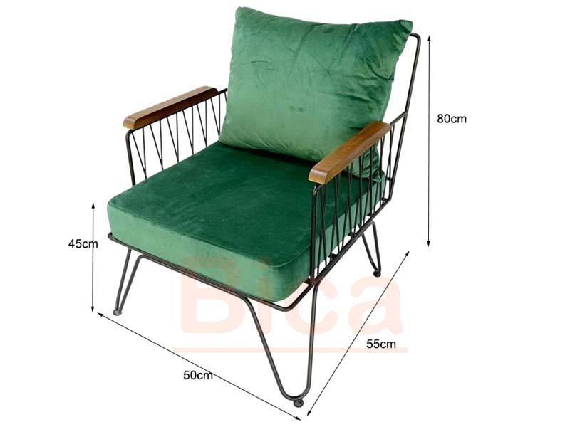 Kích thước sofa cafe Sắt B41020 đơn