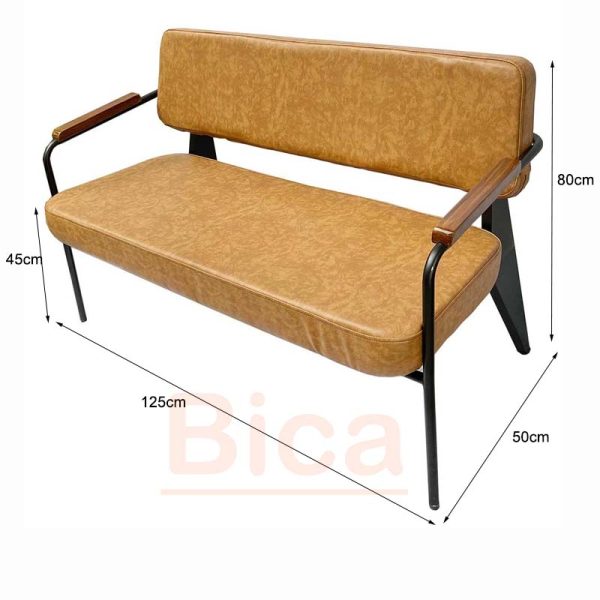 Kích thước sofa cafe Sắt napa đôi