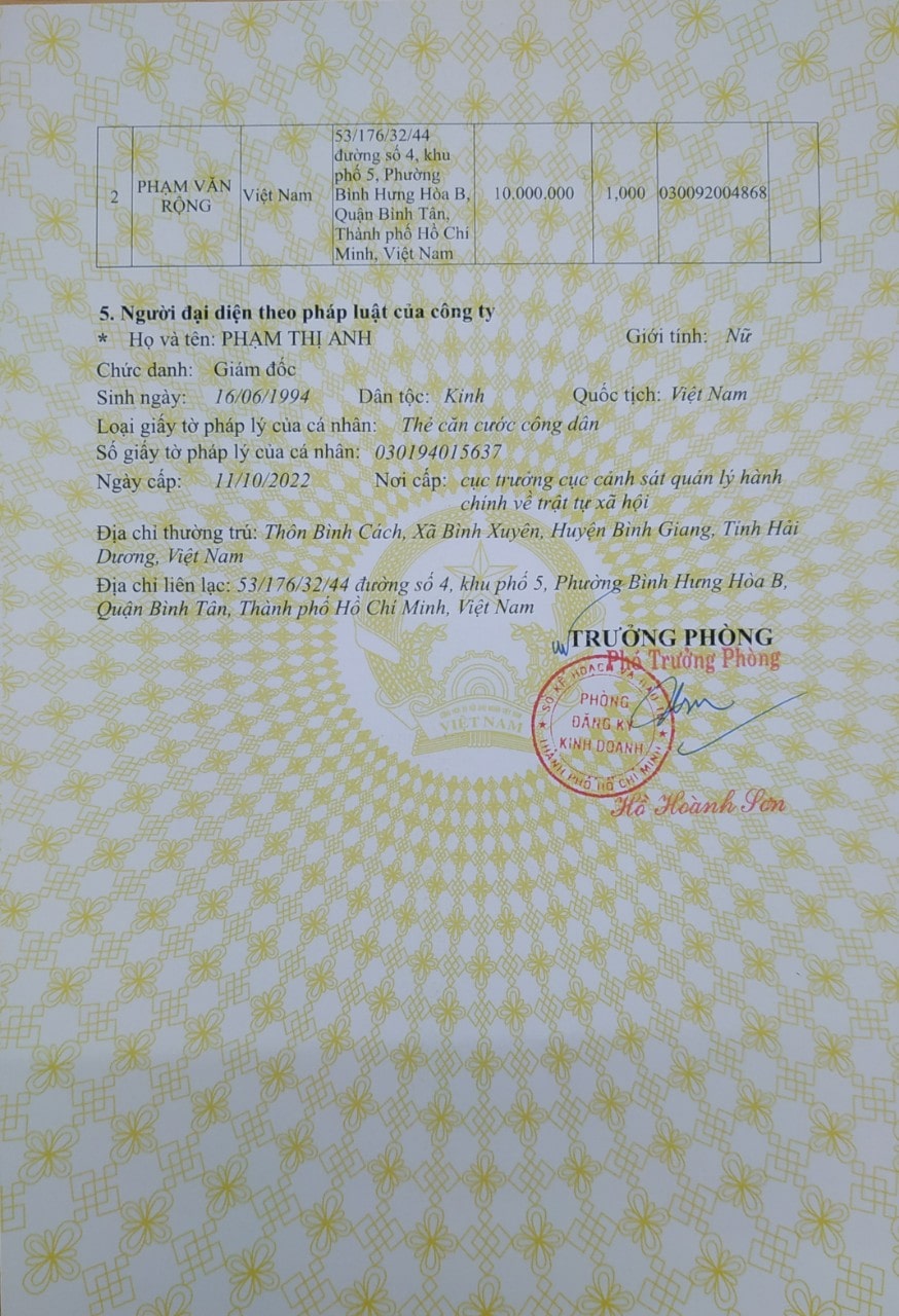 Giấy chứng nhận đăng ký doanh nghiệp