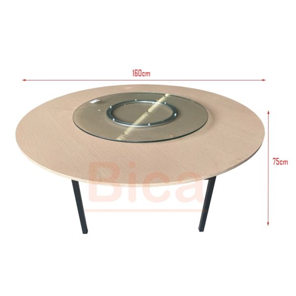 Bàn tròn mặt gỗ MDF 160cm