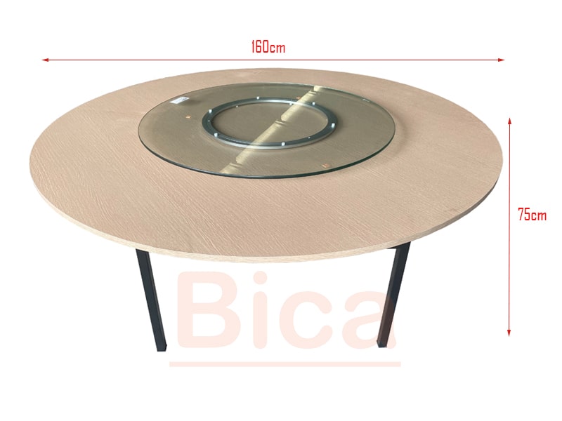 Bàn tròn mặt gỗ MDF 160cm