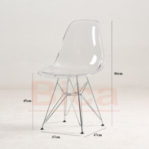 Ghế eames nhưa trong chân sắt