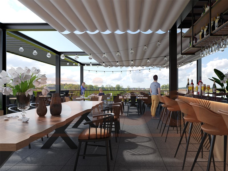quán cafe khung thép tiền chế