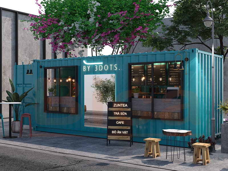 quán cafe khung thép tiền chế
