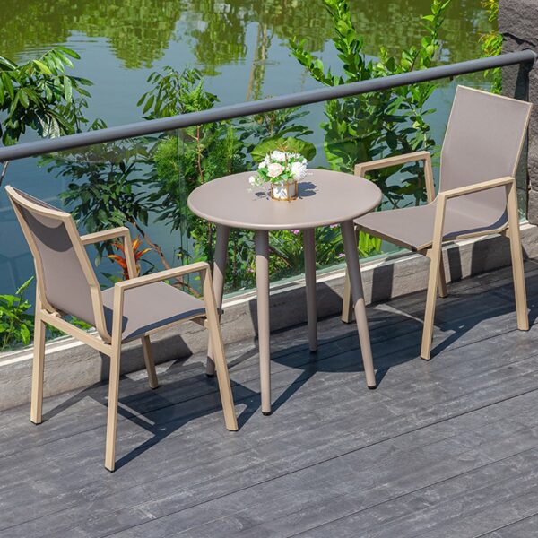 Bộ bàn ghế cafe ngoài trời nhôm đúc AV09