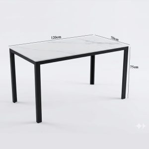 Bàn ăn chữ nhật mặt đá phiến B81