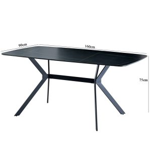 Bàn ăn chữ nhật mặt đá phiến B91