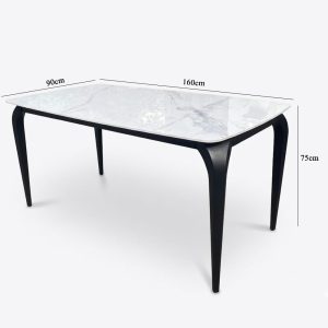 Bàn ăn chữ nhật mặt đá phiến B93