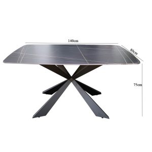 Bàn ăn chữ nhật mặt đá phiến B98