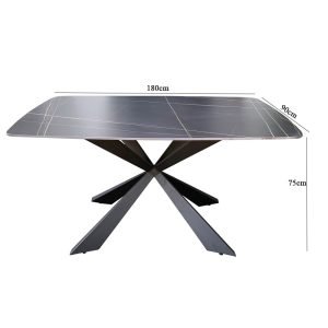 Bàn ăn chữ nhật mặt đá phiến B98