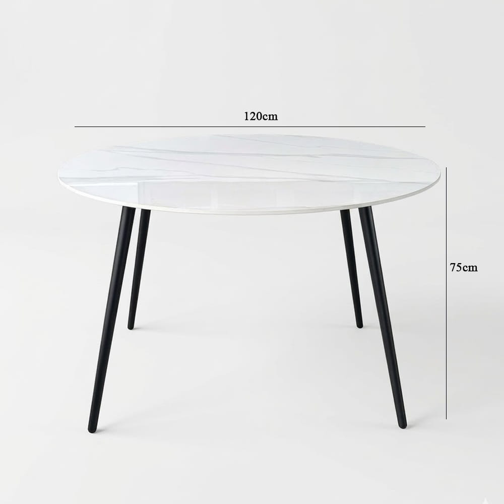 Bàn ăn tròn mặt đá phiến chân thép B88