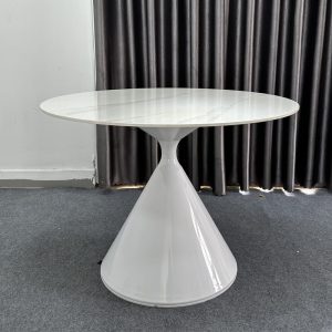 Bàn ăn tròn mặt đá phiến chân thép B78