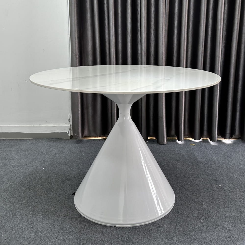 Bàn ăn tròn mặt đá phiến chân thép B78