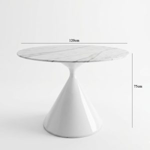 Bàn ăn tròn mặt đá phiến chân thép B78