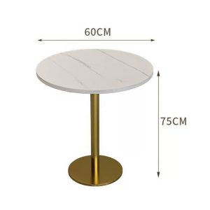 Bàn cafe chân inox mạ vàng mặt đá B10H