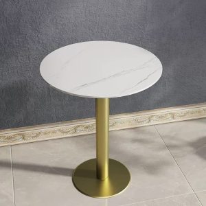 Bàn cafe chân inox mạ vàng mặt đá B10H