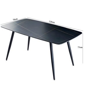 Bàn ăn chữ nhật mặt đá phiến B90