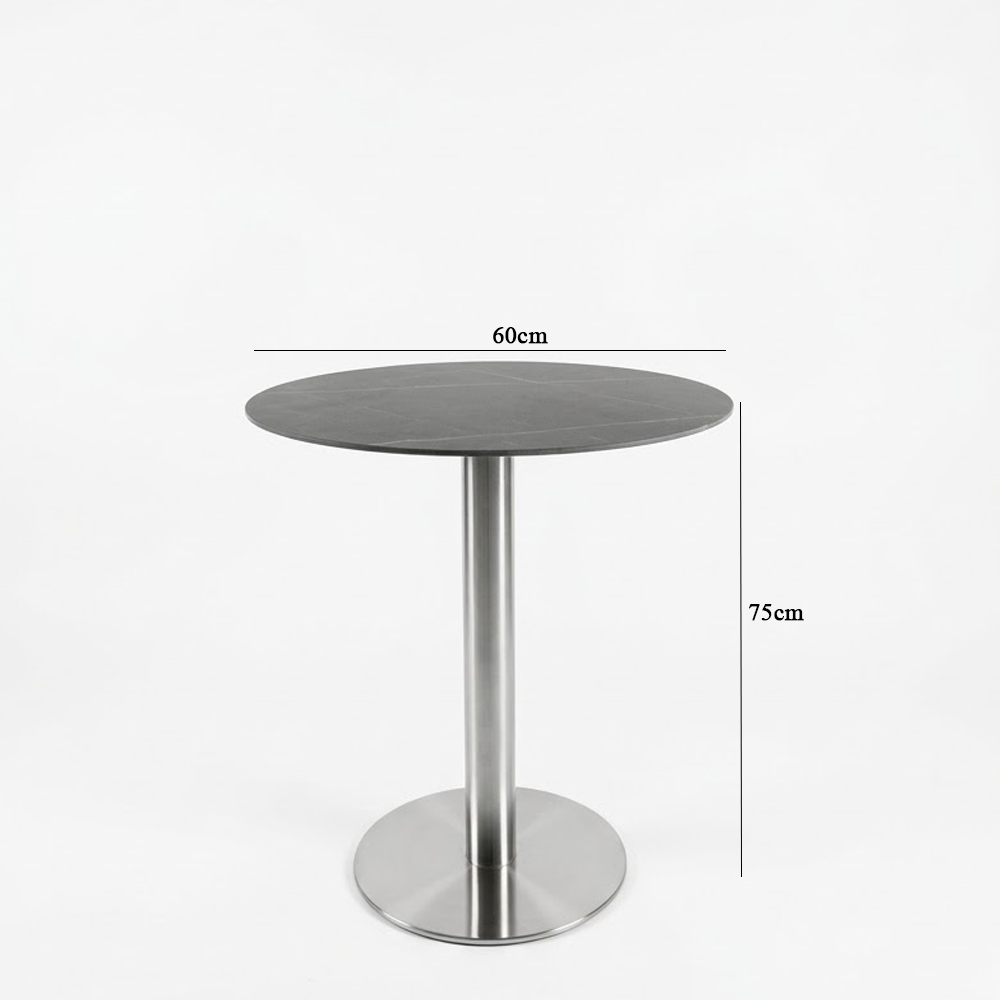 Bàn cafe chân inox mặt đá phiến B11H